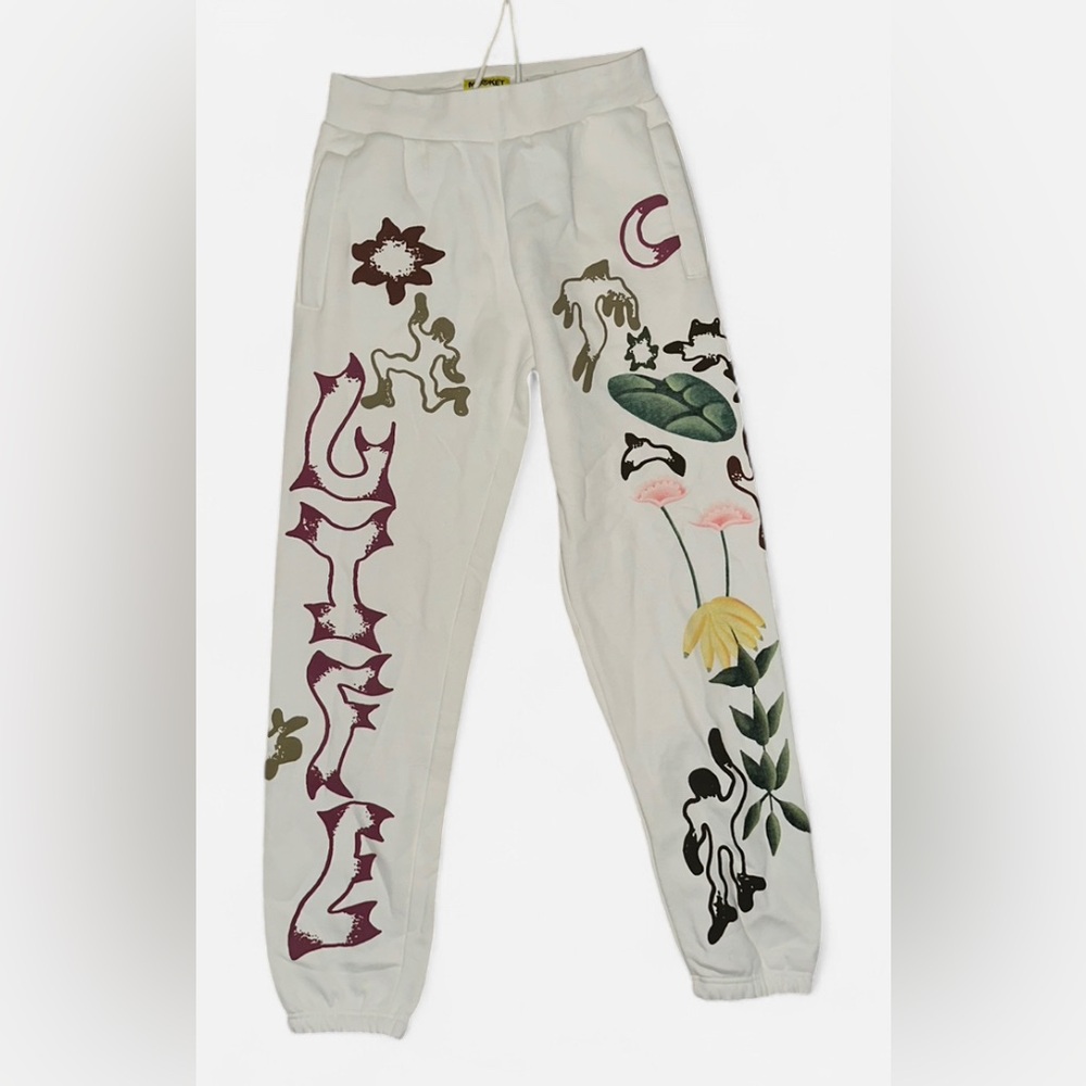 NWOT Urban Outfitters White Floral Track Pants - Picture 5 of 11